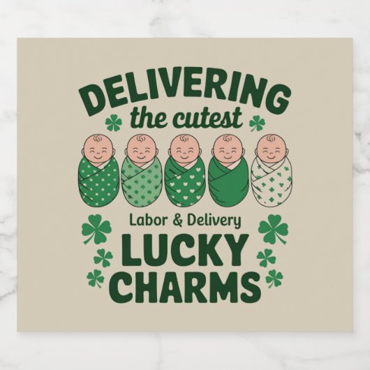 Arbeid & Levering Lucky Charm Nurse Shamrock Bier Etiket (Enkel label)
