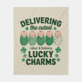 Arbeid & Levering Lucky Charm Nurse Shamrock Fleece Deken (Voorkant)