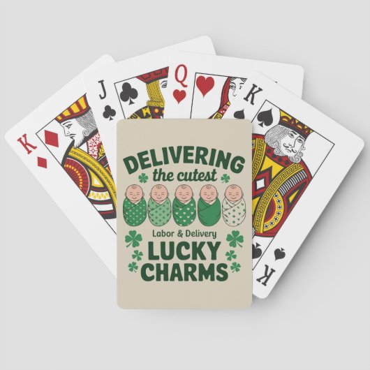 Arbeid & Levering Lucky Charm Nurse Shamrock Pokerkaarten (Achterkant)
