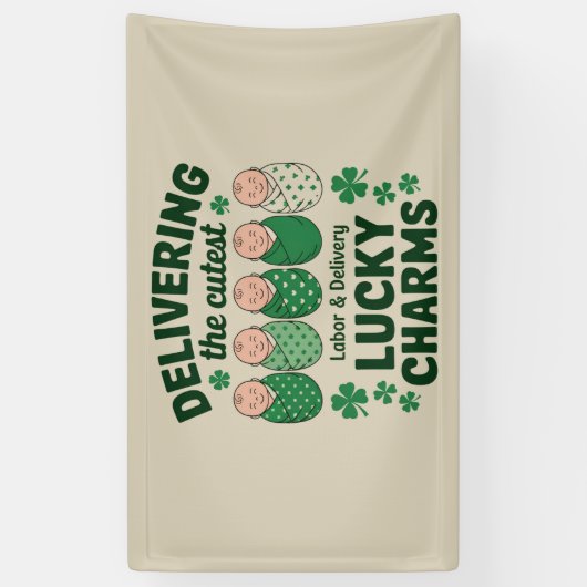 Arbeid & Levering Lucky Charm Nurse Shamrock Spandoek (Verticaal)