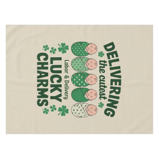 Arbeid & Levering Lucky Charm Nurse Shamrock Tafelkleed (Voorkant (Horizontaal))