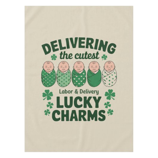 Arbeid & Levering Lucky Charm Nurse Shamrock Tafelkleed (Voorkant)