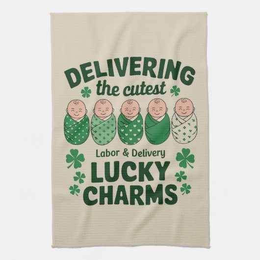 Arbeid & Levering Lucky Charm Nurse Shamrock Theedoek (Verticaal)