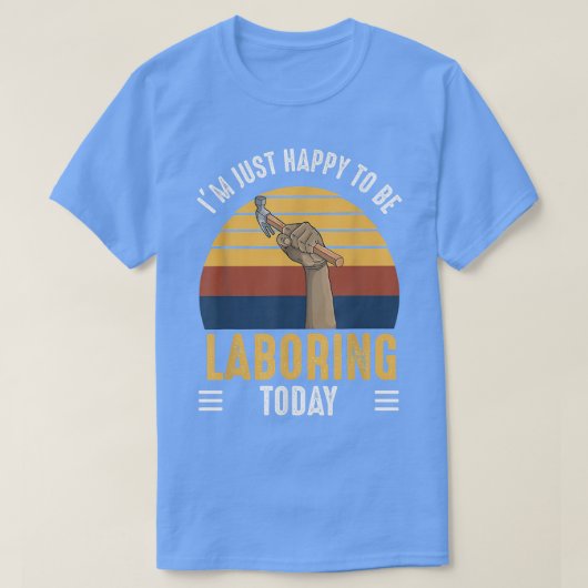 Arbeiddag Vakantie van de Vakbond Sterke Happy Lab T-shirt (Design voorkant)