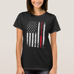 Arbeider American Distress Flag Car Mechanic Ameri T-shirt