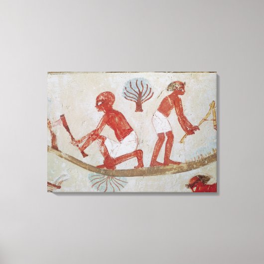 Arbeider en houthakker op het werk canvas afdruk (Voorkant)