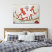 Arbeider en houthakker op het werk canvas afdruk (Insitu (Slaapkamer))