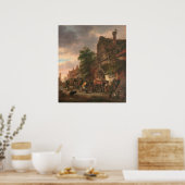 Arbeider & herberg - Isack van Ostade Fijne Kunst  Poster (Keuken)