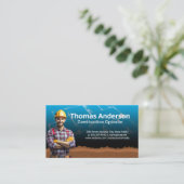 arbeider met blauwe kraag | Bouwblauwe Prints Visitekaartje (Staand voorkant)