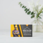 arbeider met blauwe kraag | bouwlier afsprakenkaartje (Staand voorkant)