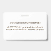 Arbeider op bouwplaats | Hout Badge (Achterkant)
