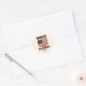 Arbeiders boven Amerikaanse vlag Ronde Sticker (Envelop)