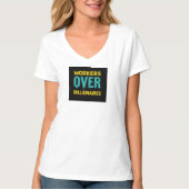 Arbeiders over miljardairs – moedige activistische t-shirt (Voorkant)