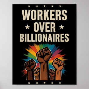 Arbeiders over miljardairs protesteren tegen Dag v Poster