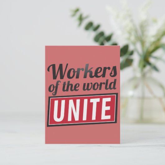 Arbeiders van de wereld UNITE Briefkaart (Staand voorkant)