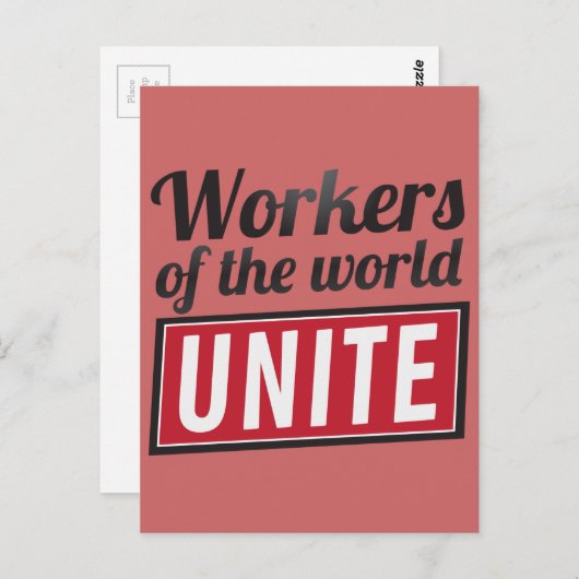 Arbeiders van de wereld UNITE Briefkaart (Voorkant / Achterkant)