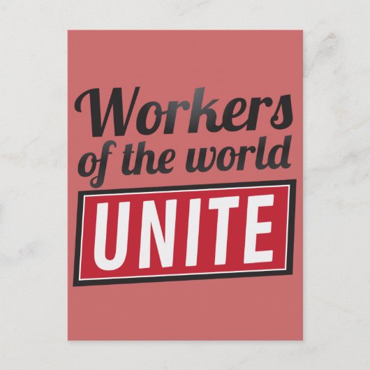 Arbeiders van de wereld UNITE Briefkaart (Voorkant)