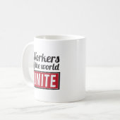 Arbeiders van de wereld UNITE Koffiemok (Voorkant links)