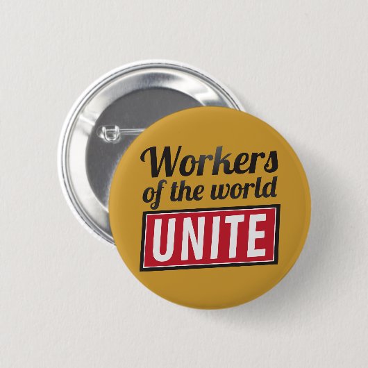 Arbeiders van de wereld UNITE Ronde Button 5,7 Cm (Voorkant /achterkant)