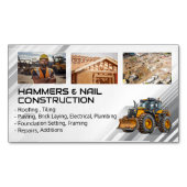 arbeiders | zware machines | aannemer magnetisch visitekaartje (Voorkant)