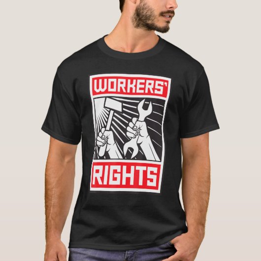 Arbeidersrechten Retro Sovjet-propaganda SOV T-shirt (Voorkant)