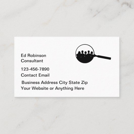 Arbeidsbemiddeling Bedrijfspersoneel Visitekaartje (Achterkant)