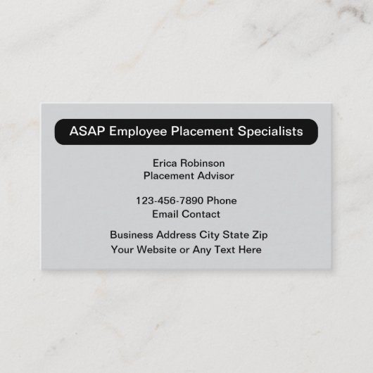 arbeidsbemiddelingsspecialist visitekaartje (Voorkant)