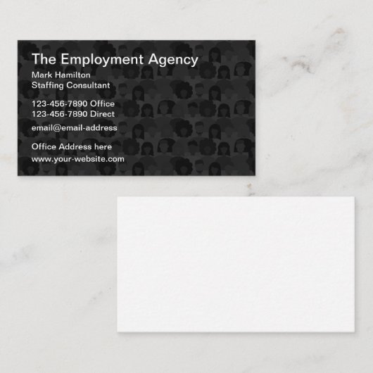 Arbeidsbureau en bureau visitekaartje (Voorkant / Achterkant)