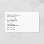 Arbeidsbureau medische industrie visitekaartje (Achterkant)