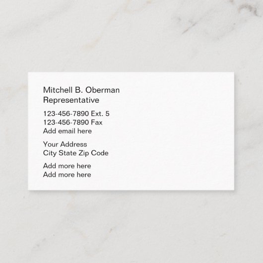 Arbeidsbureau medische industrie visitekaartje (Achterkant)