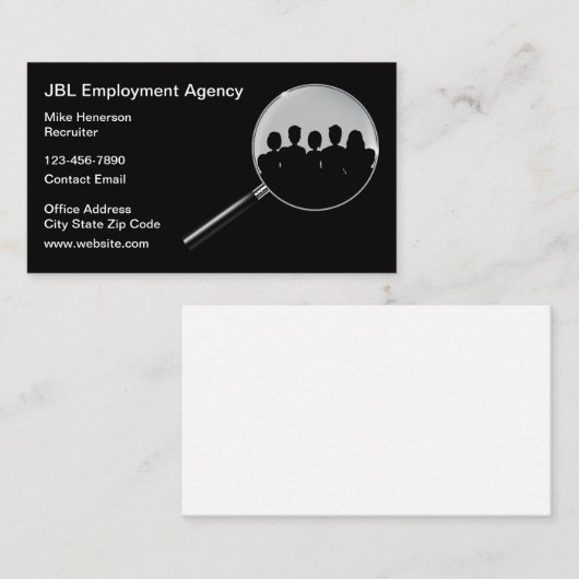 Arbeidsbureau Moderne Visitekaartjes Sjabloon (Voorkant / Achterkant)