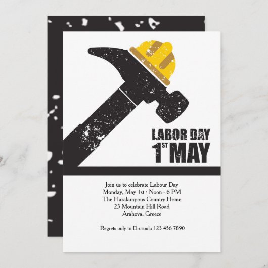 Arbeidsdag 1 mei Uitnodiging (Voorkant / Achterkant)