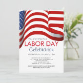 Arbeidsdag BBQ Party Worker Amerikaanse vlag Kaart (Staand voorkant)