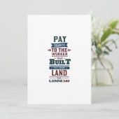 Arbeidsdag brengt hulde aan de werknemer bedankkaart (Staand voorkant)