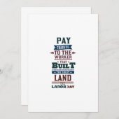 Arbeidsdag brengt hulde aan de werknemer bedankkaart (Voorkant / Achterkant)