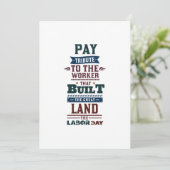 Arbeidsdag brengt hulde aan de werknemer feestdagenkaart (Staand voorkant)