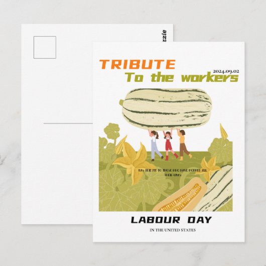 Arbeidsdag Briefkaart (Voorkant / Achterkant)