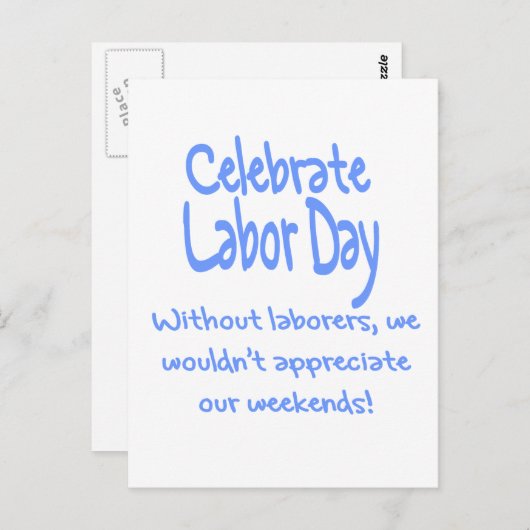 Arbeidsdag Briefkaart (Voorkant / Achterkant)