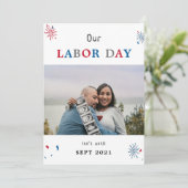 Arbeidsdag grappige baby zwangerschap foto aankond aankondiging (Staand voorkant)