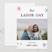 Arbeidsdag grappige baby zwangerschap foto aankond aankondiging (Voorkant / Achterkant)