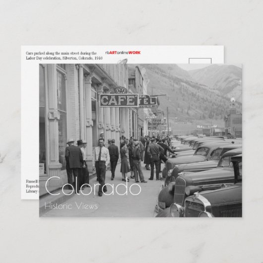 Arbeidsdag in Silverton, Colorado, 1940 Briefkaart (Voorkant / Achterkant)