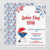 Arbeidsdag Party BBQ Patriottisch Rood Wit Blauw Kaart (Voorkant / Achterkant)