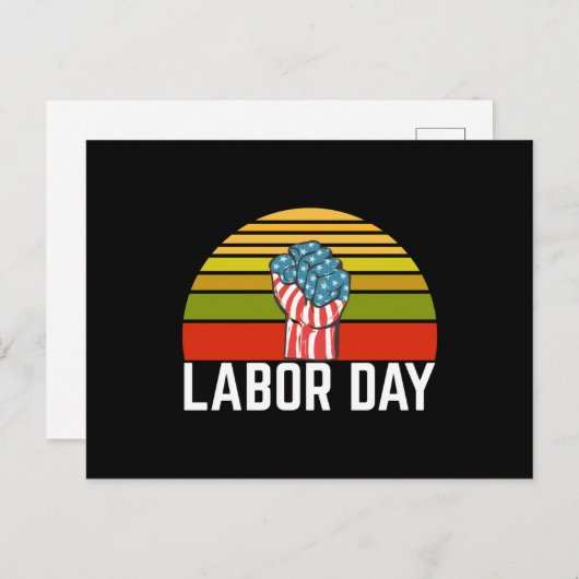 Arbeidsdag Retro  Briefkaart (Voorkant / Achterkant)