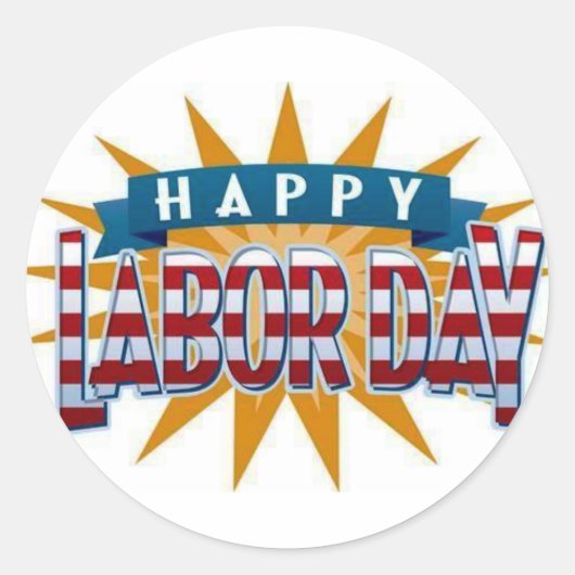 Arbeidsdag Ronde Sticker (Voorkant)