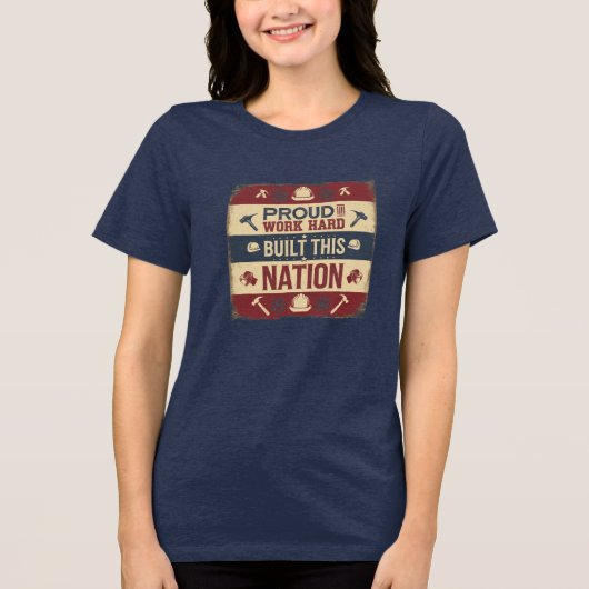 Arbeidsdag Tri-Blend Shirt (Voorkant)