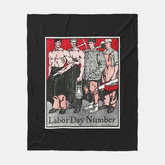 Arbeidsdagnummer van Edward Penfield Notitieboek Fleece Deken (Voorkant)