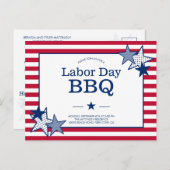 Arbeidsdagsterren en strips Moderne patriottische  Uitnodiging Briefkaart (Voorkant / Achterkant)