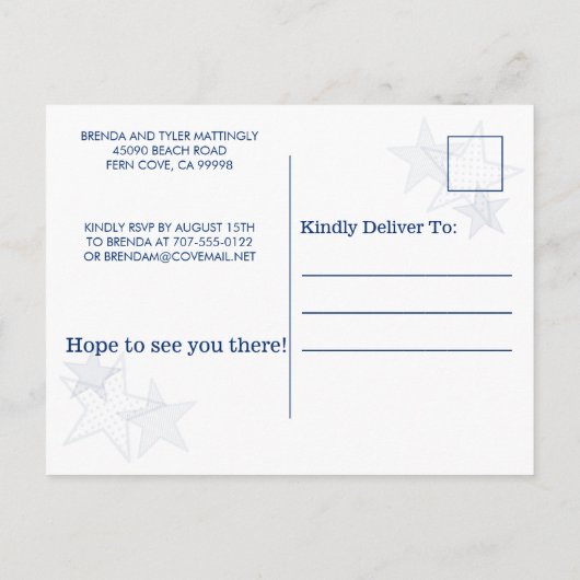 Arbeidsdagsterren en strips Moderne patriottische  Uitnodiging Briefkaart (Achterkant)