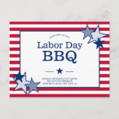 Arbeidsdagsterren en strips Moderne patriottische  Uitnodiging Briefkaart (Voorkant)