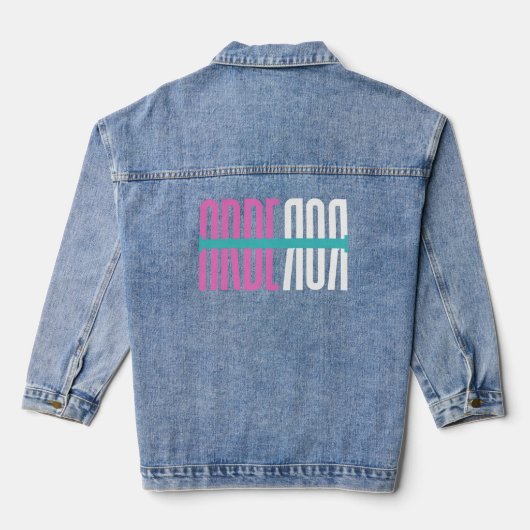 Arberor Brand Denim Jacket – Vetgedrukte Streetwea (Achterkant)